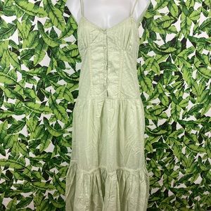 5 for $25 JFW Light Green Button Front Midi Dress